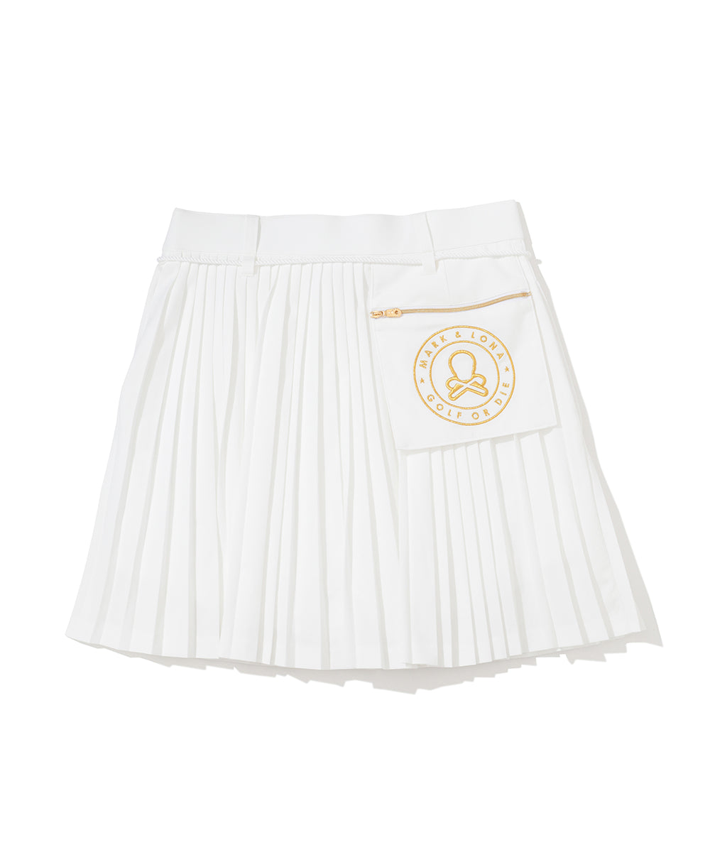 W GN BACK POCKET POINT PLEATS SKIRT LR3IE02F