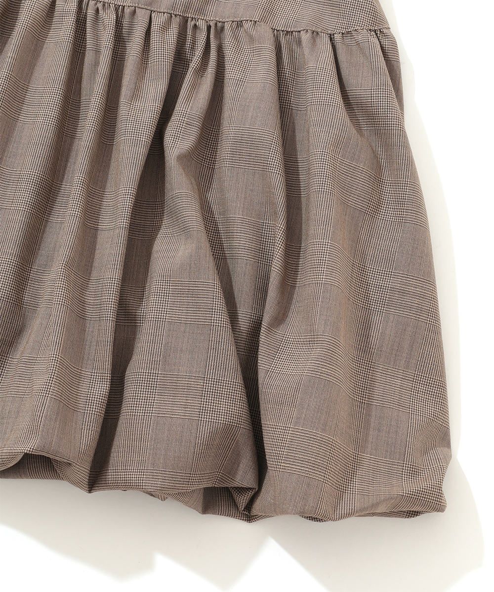 W GN GLEN CHECK BALLOON TYPE SKIRT LR3IE05F