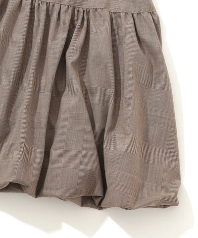 W GN GLEN CHECK BALLOON TYPE SKIRT LR3IE05F