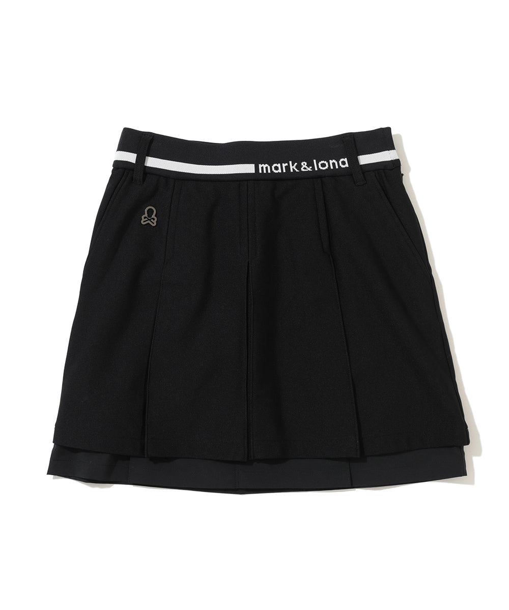 W GN WAIST LOGO POINT WIDE PLEATS SKIRT LR4IE07F