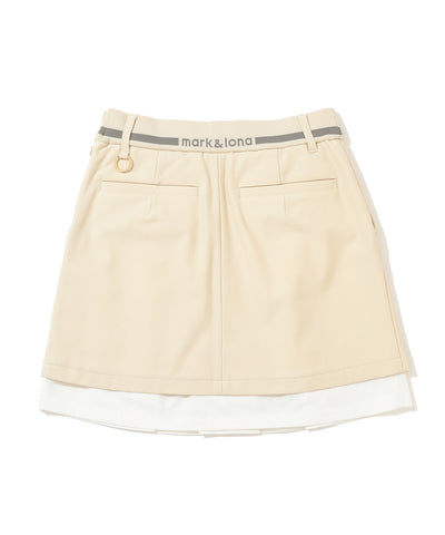 W GN WAIST LOGO POINT WIDE PLEATS SKIRT LR4IE07F