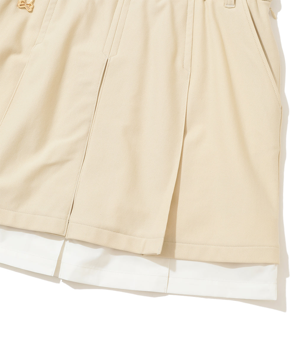 W GN WAIST LOGO POINT WIDE PLEATS SKIRT LR4IE07F