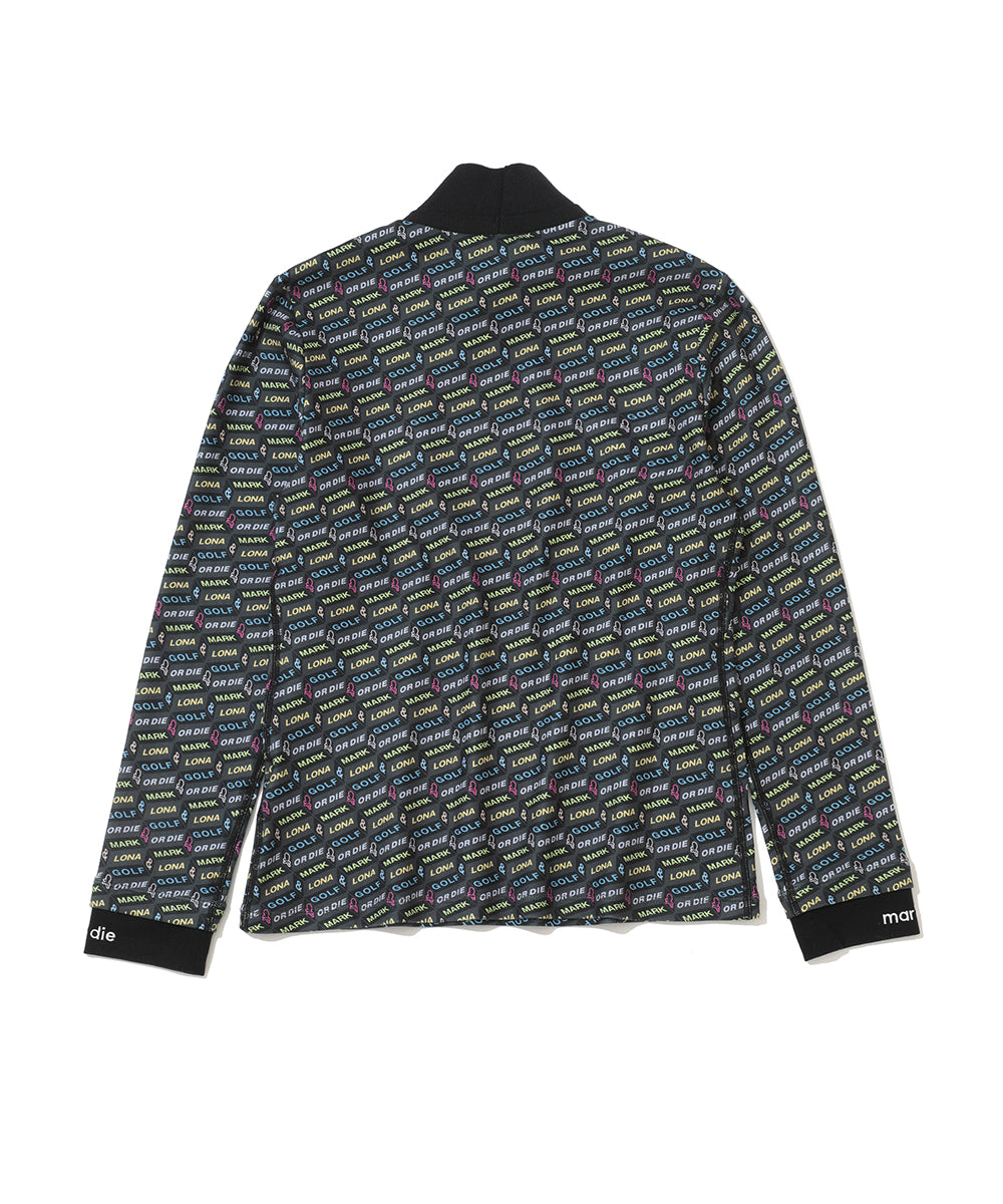 W GN BLOCK PATTERN MOCK-NECK LS T-SHIRTS LR4IU04F