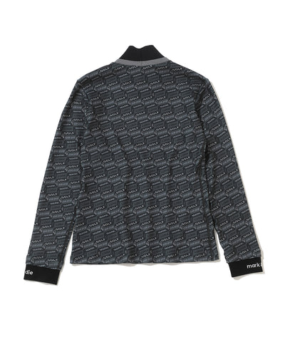 W GN BLOCK PATTERN MOCK-NECK LS T-SHIRTS LR4IU04F