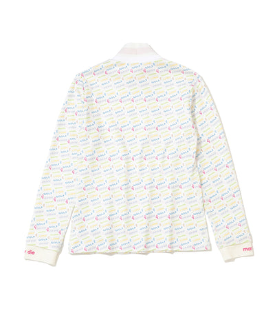 W GN BLOCK PATTERN MOCK-NECK LS T-SHIRTS LR4IU04F